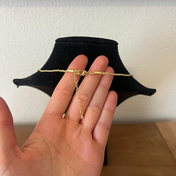 Gold Sparkly Multi-Colored Cubic Zirconium Cross Rope Necklace✝️ - Picture 4 of 5